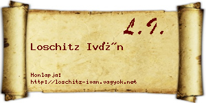 Loschitz Iván névjegykártya